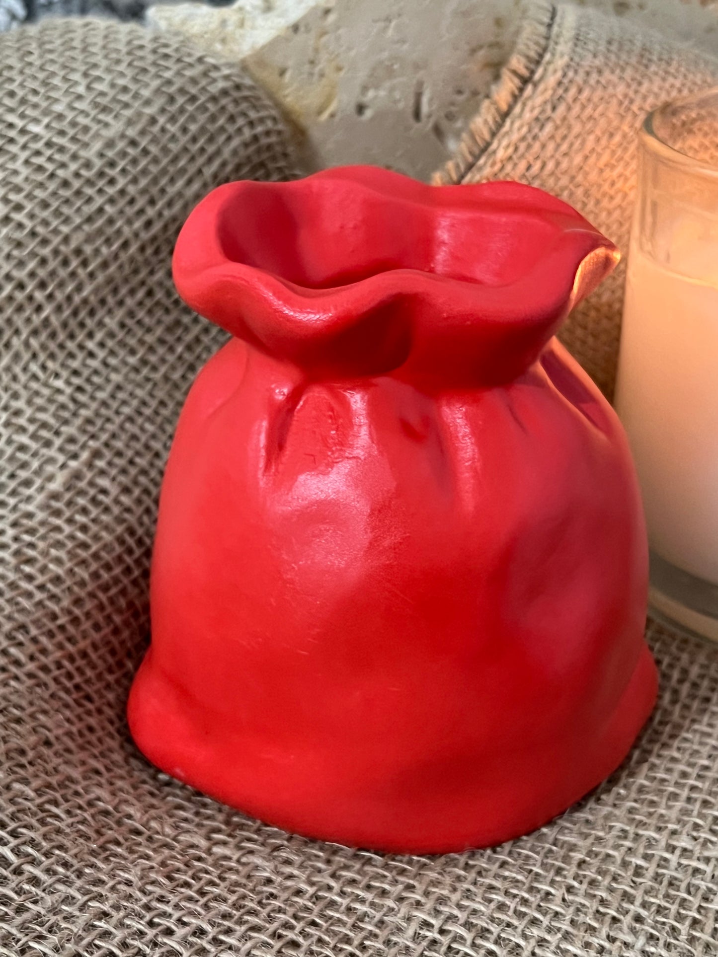 Red Santa Sack Vase